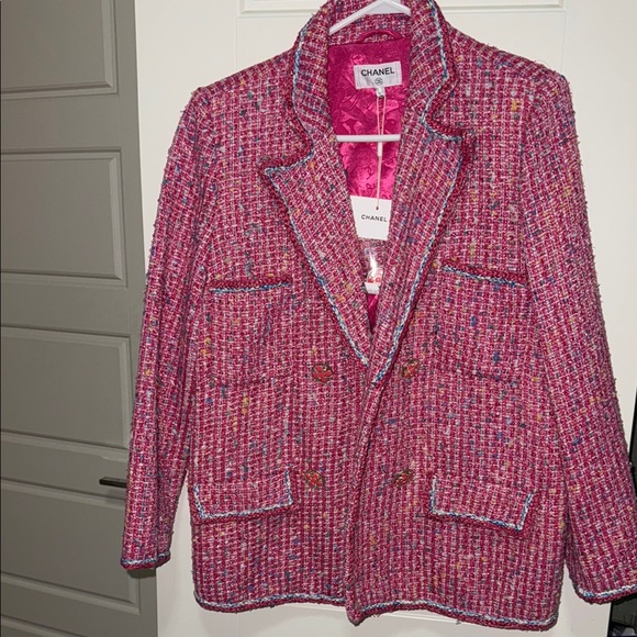 Chanel Pink Tweed Women's Jacket - Picture 1 of 11